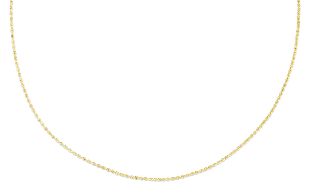 14K Yellow Gold 20in 2mm Solid Rope Chain with Lobster Clasp D561