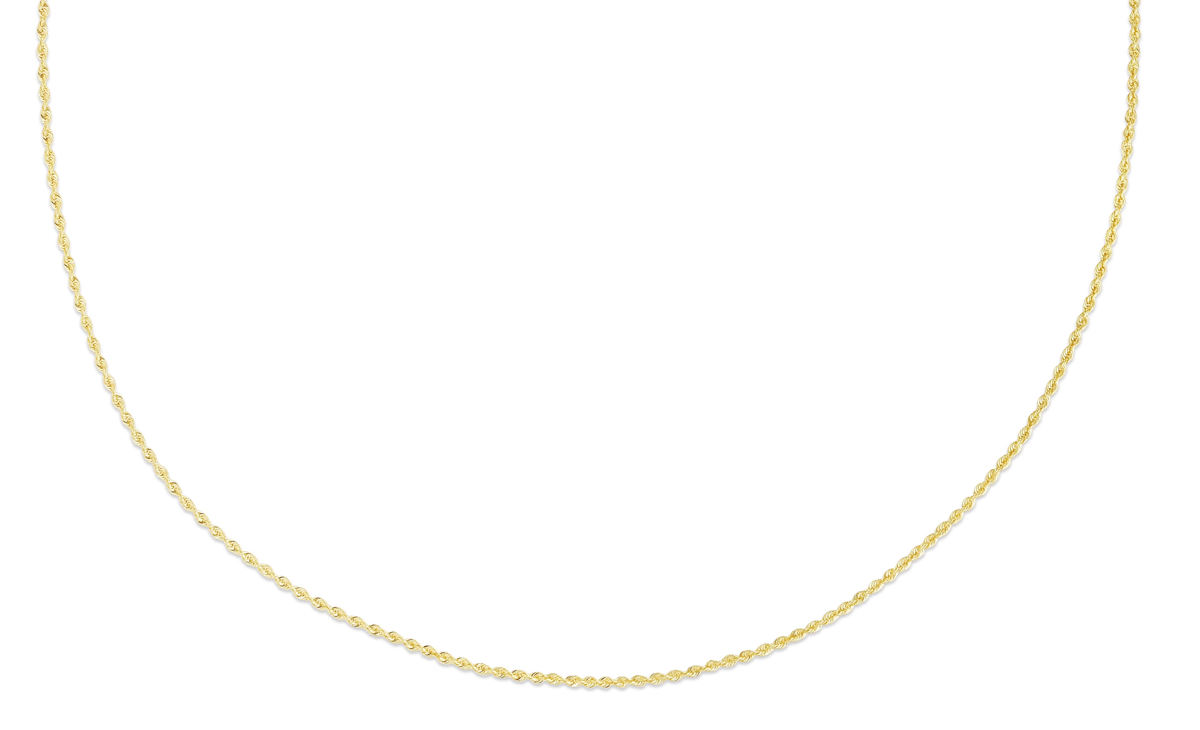 14K Yellow Gold 20in 2mm Solid Rope Chain with Lobster Clasp D561