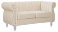 Ivory Velvet Loveseat A153351