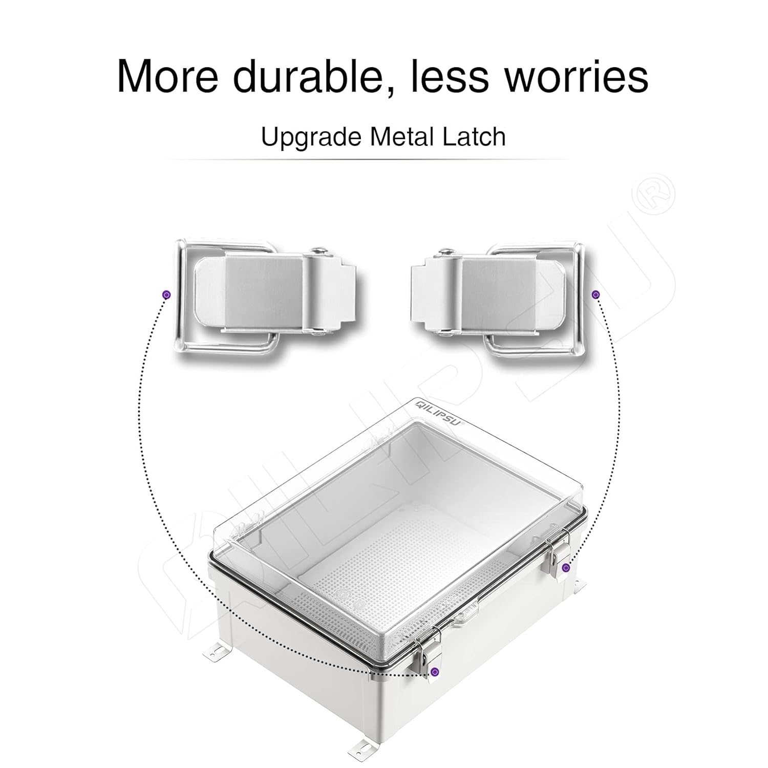 Clear Hinged Cover Junction Box with Mounting Plate, IP67 Waterproof ABS Plastic Grey R378742