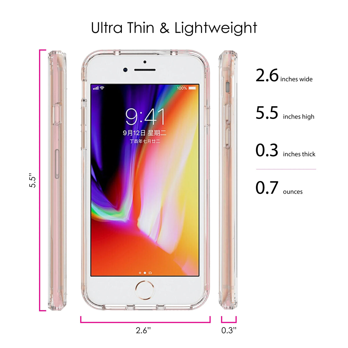 Clear Shockproof Hybrid Case for iPhone 7 8 SE with TPU Bumper Acrylic Back T1783
