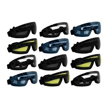 Clear Smoked Blue and Yellow Sky Diving Goggles P32813