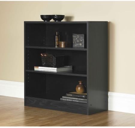 Black 3-Shelf Bookcase, Pack of 2 O386