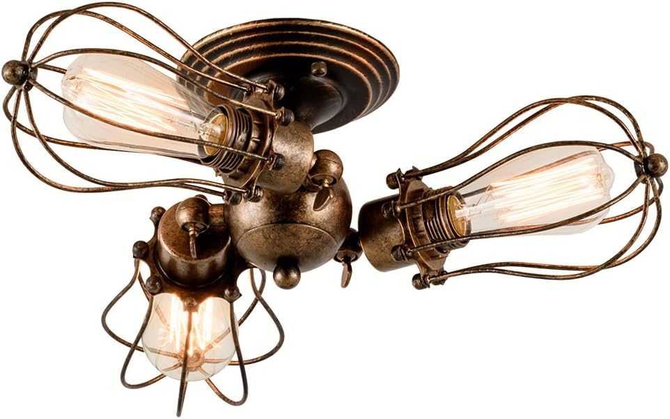 Vintage Metal Wire Cage Ceiling Light D40620