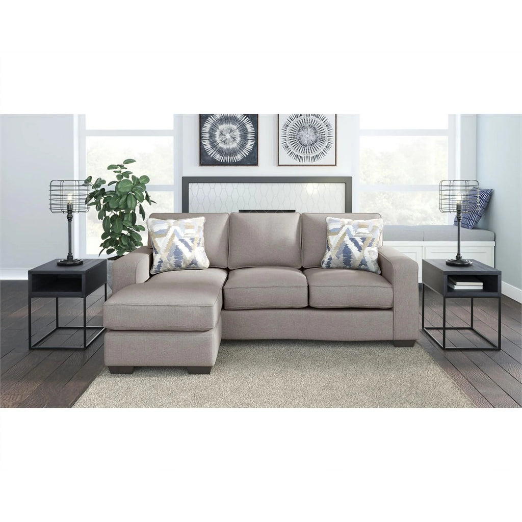 Modern Fabric & Wood Sofa Chaise in Stone Light Gray L6649