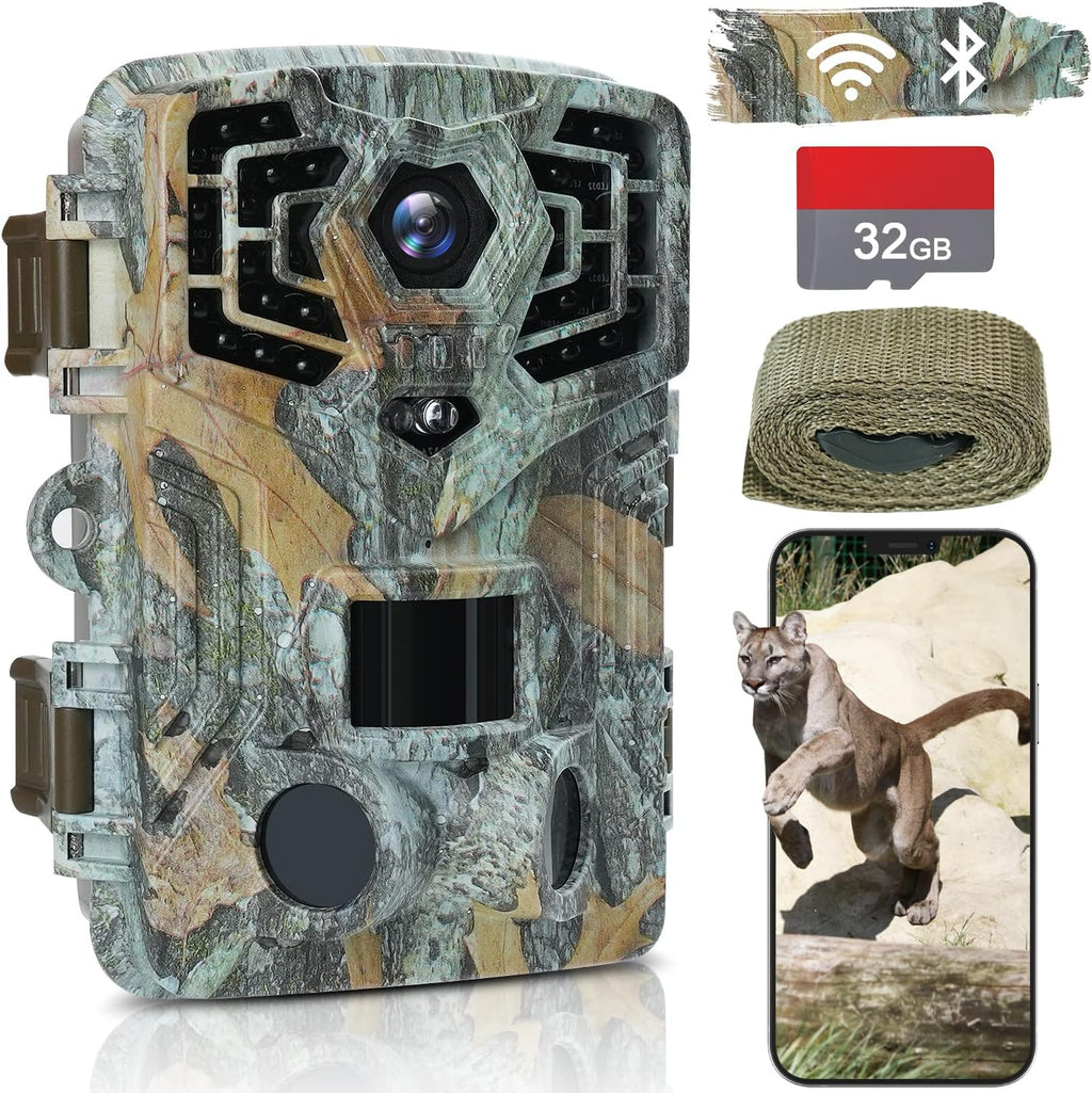 4K 32MP Bluetooth Wildlife Camera with Night Vision B207