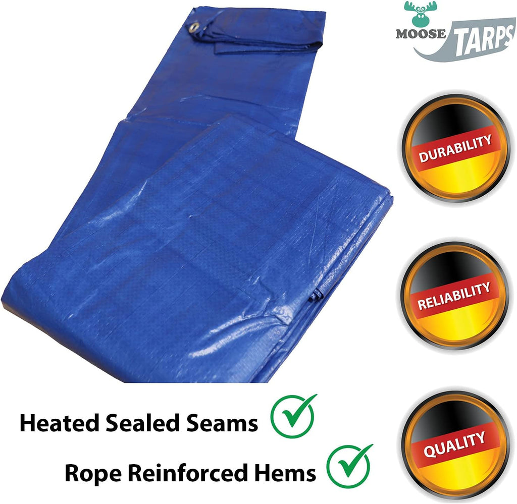 30' x 40' Water Resistant Blue/Silver Tarp Y7293