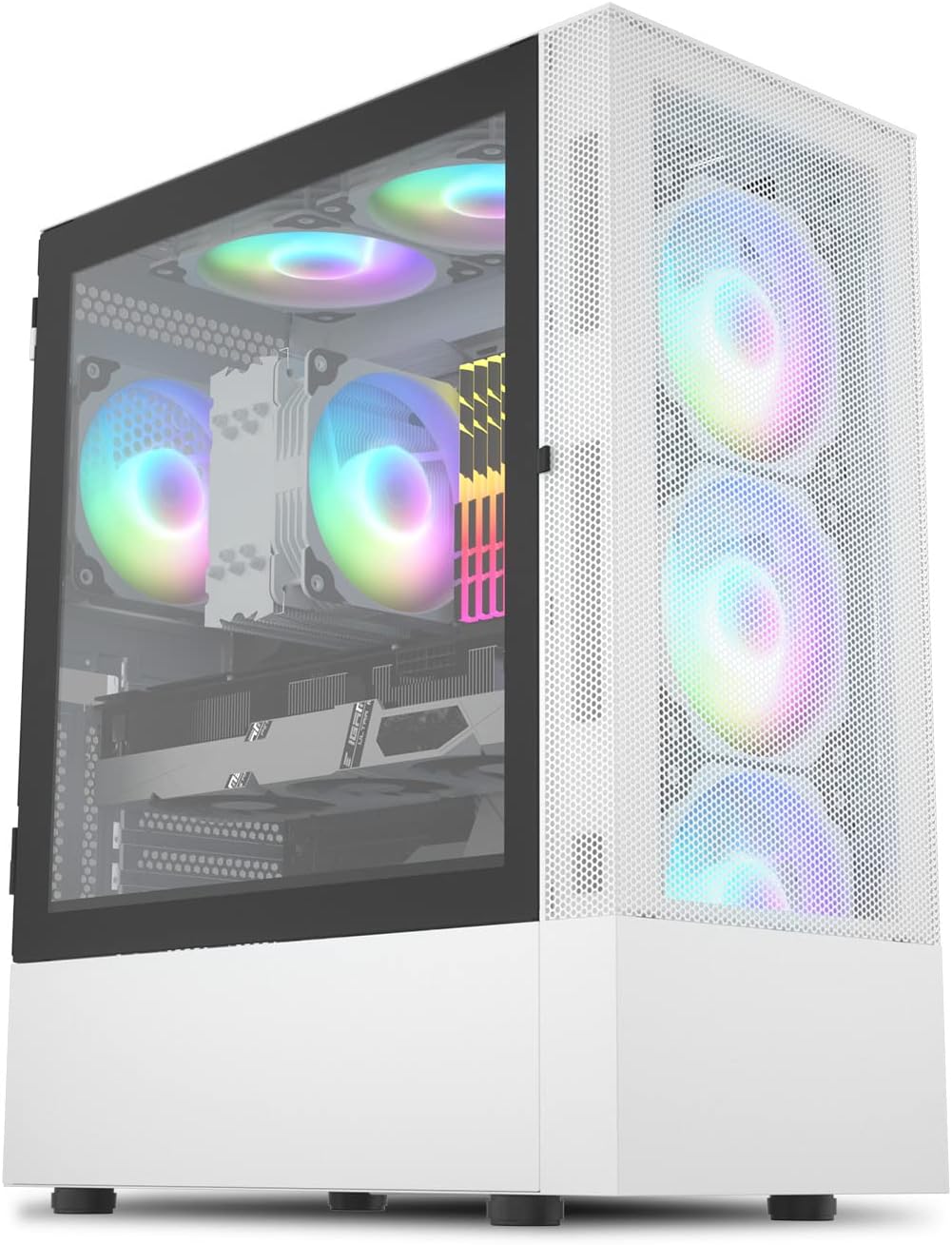 Pink Mid-Tower ATX PC Case with Tempered Glass V198500