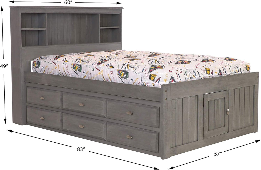 Full Bookcase Bed with 6 Drawers Y4295
