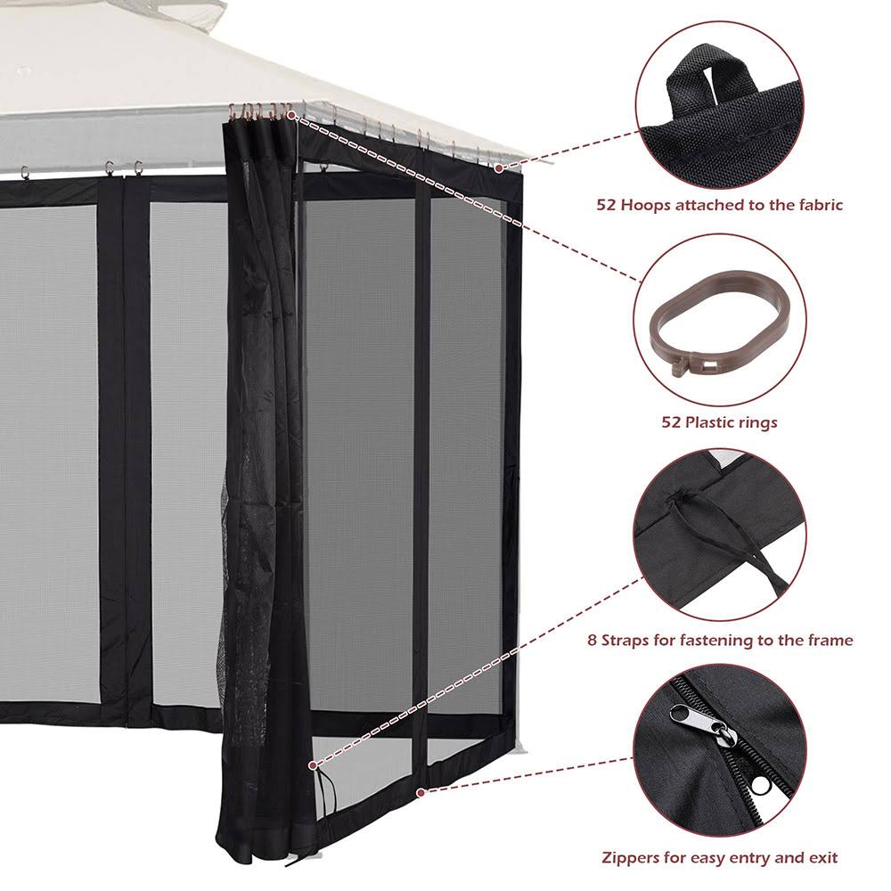 22x7ft Universal Replacement Mosquito Mesh Netting Zip Walls B7160