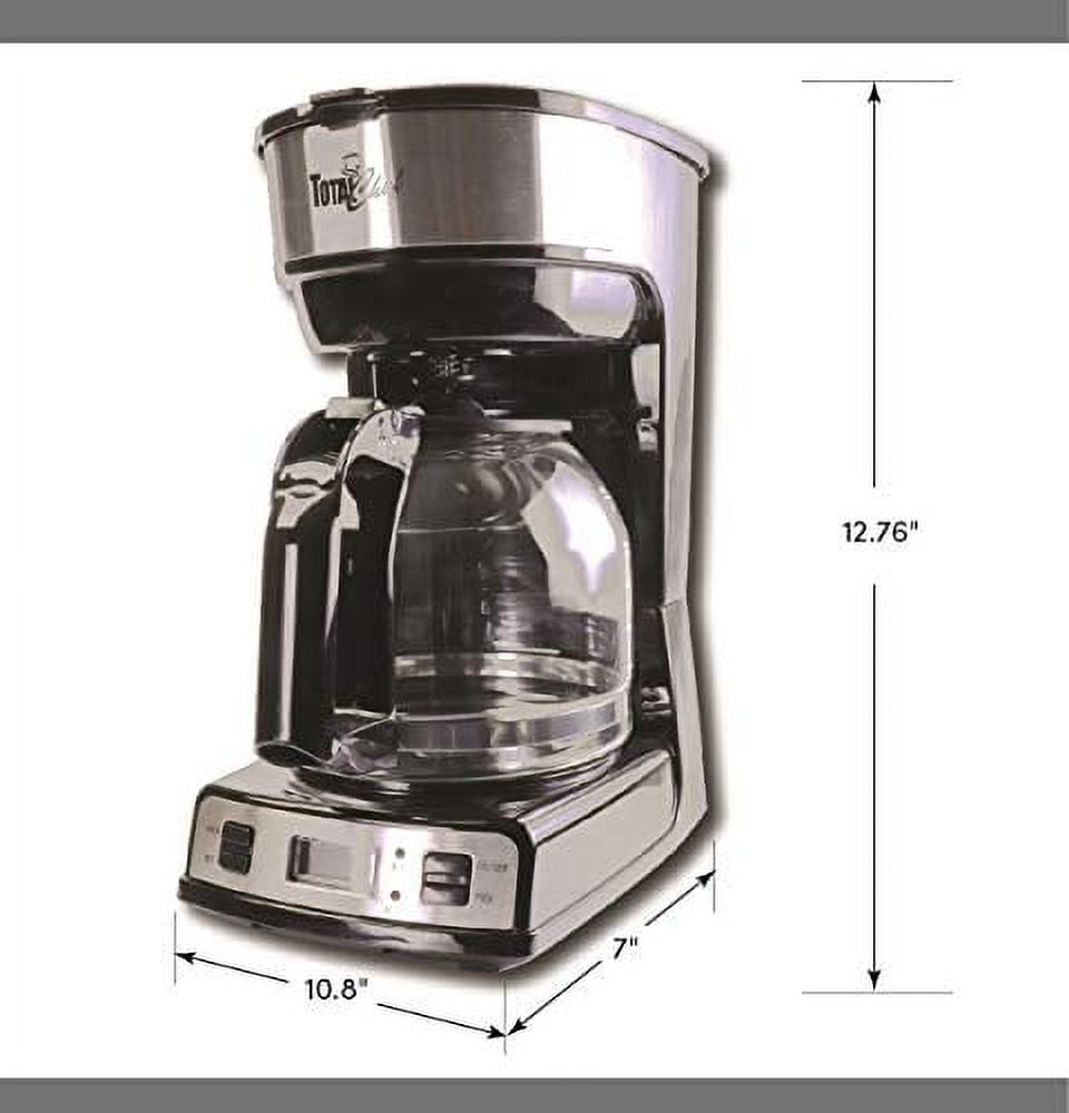 12-Cup 1.8 L Programmable Coffee Maker with Filter Black and Silver V86422