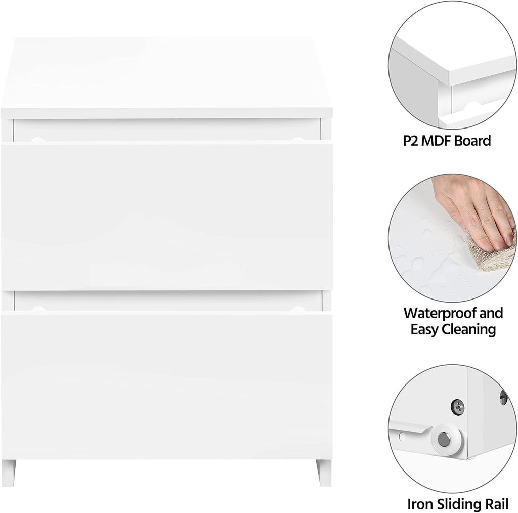 White 2-Drawer End Table A48985