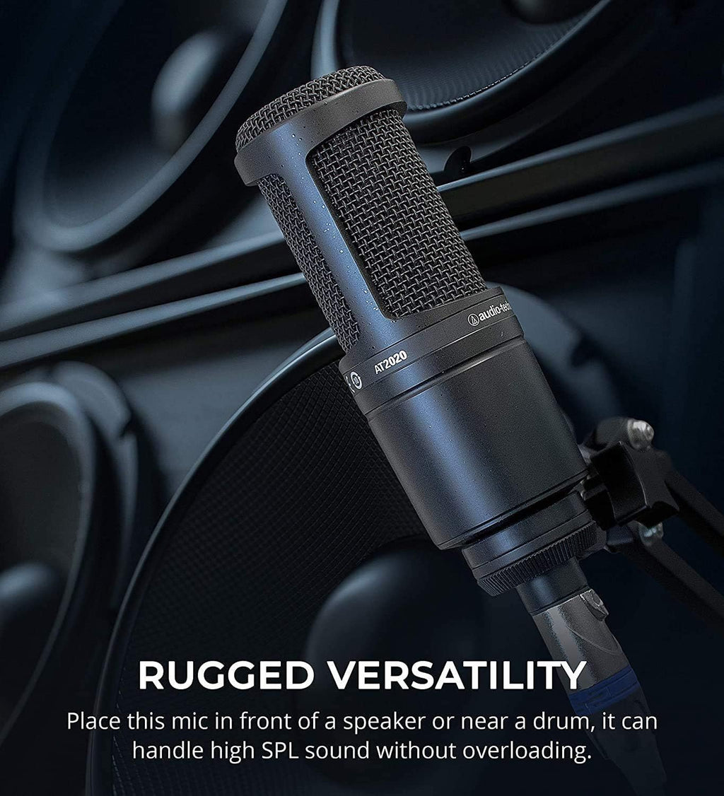 Cardioid Condenser Microphone Bundle with 12 Acoustic Foam Isolation Panel Wedges, 10' XLR Cable, Boom Arm, Pop Filter, and Headphones L70170
