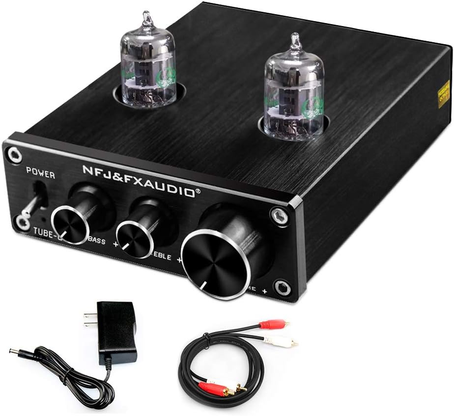 Tube Preamp with Bass & Treble Control Stereo Audio Preamplifier Silver Pack of 2 N4934