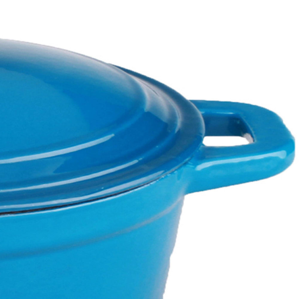 Blue 8 qt Cast Iron Oval Covered Casserole L434231