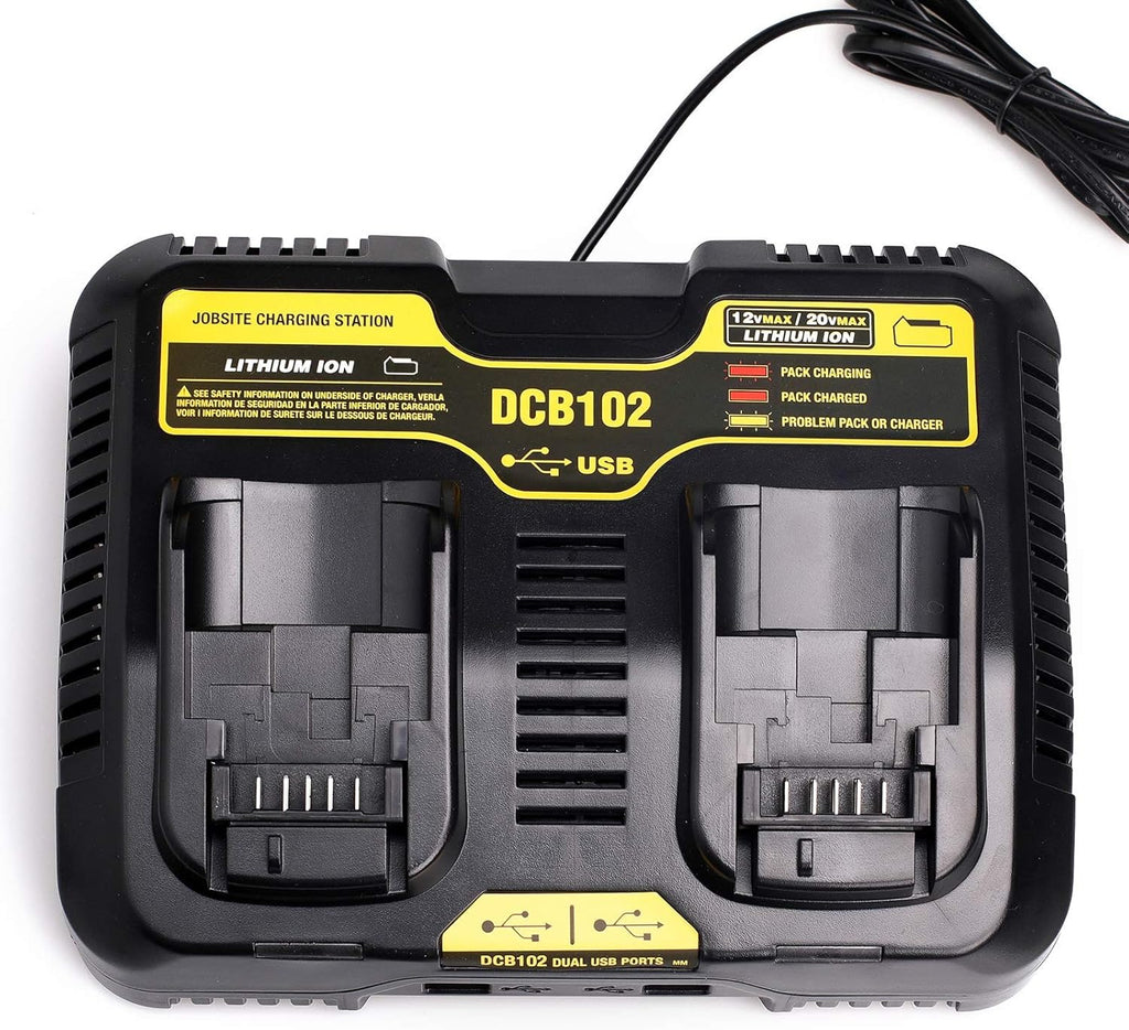 20V Dual Port Battery Charger Pack of 2 Z38362