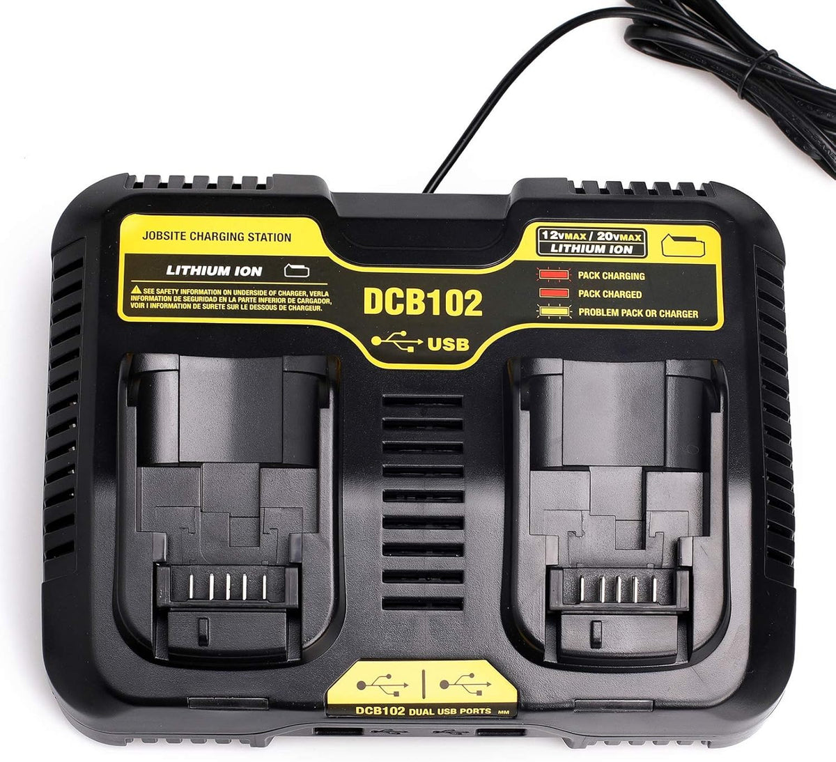 20V Dual Port Battery Charger Pack of 2 Z38362