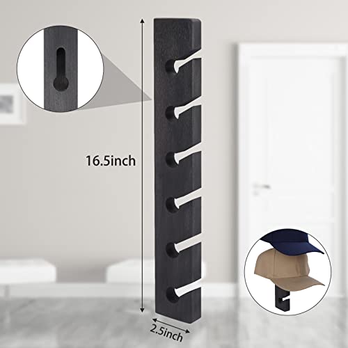 Brown Wooden Hat Rack Wall-Mounted 2 Pack Q53051