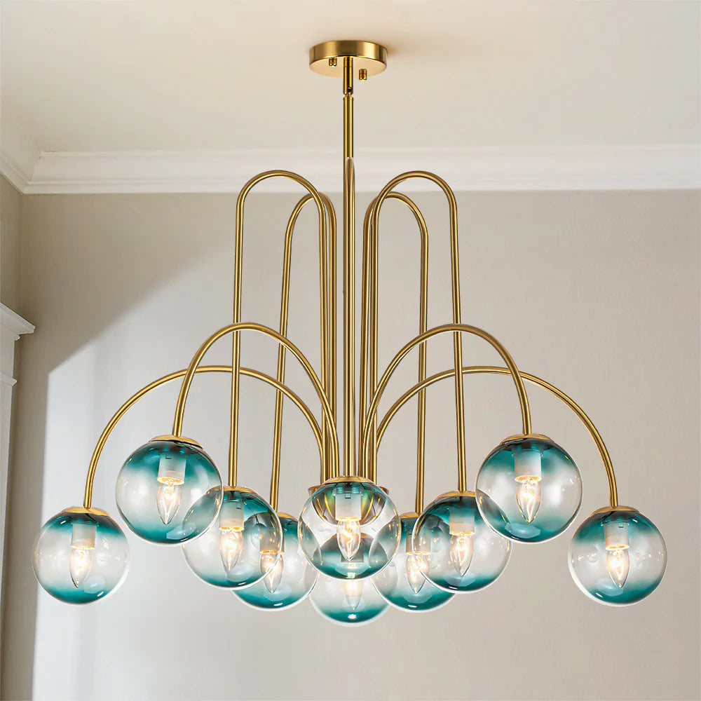 10-Light Glass Bubble Sputnik Chandelier M228