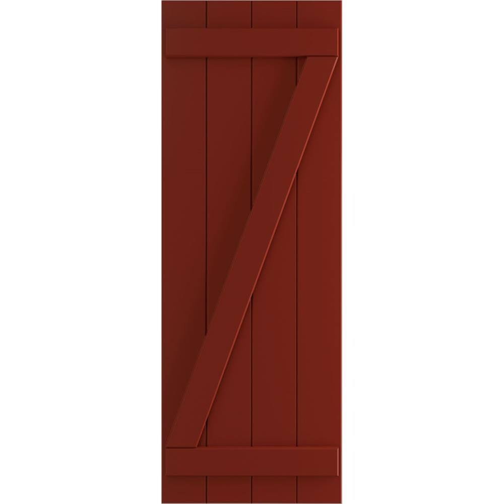 Pepper Red PVC Board and Batten Shutters (Per Pair) S2894