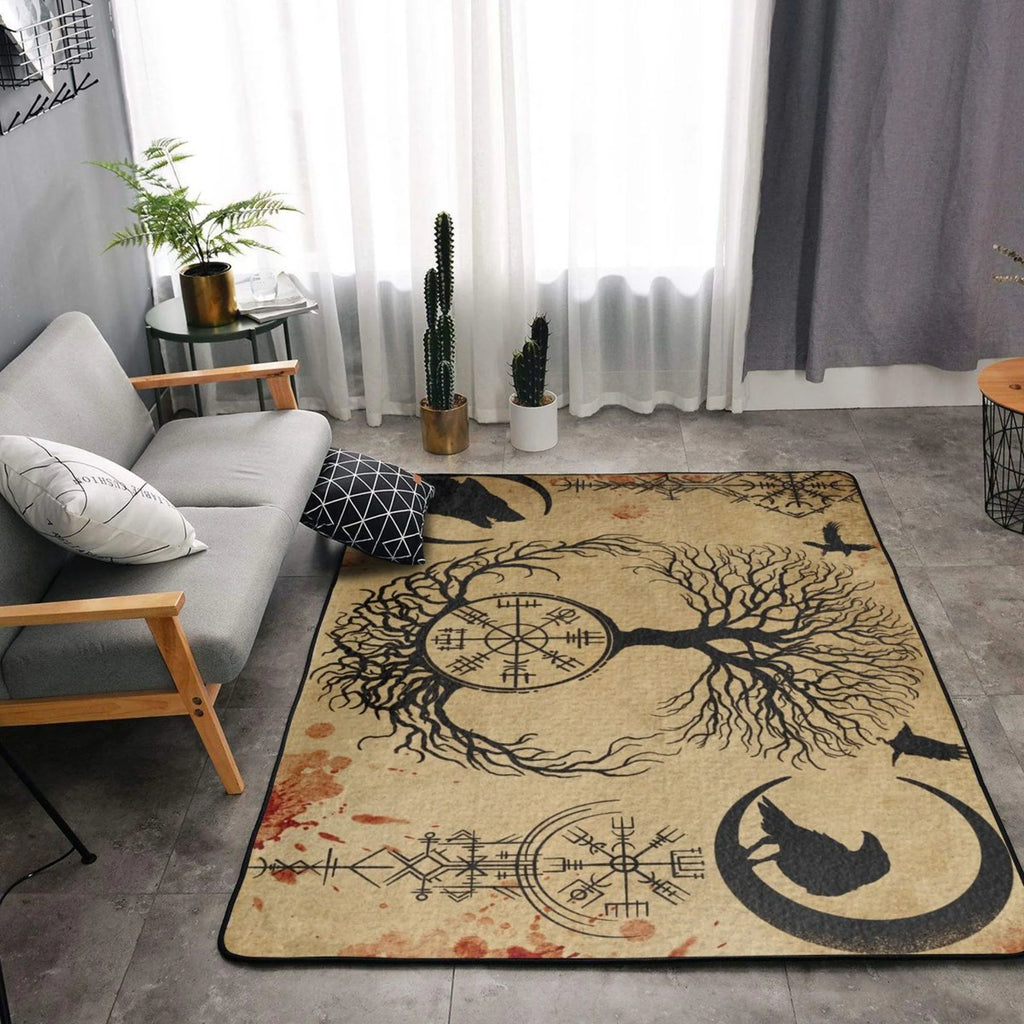 Yellow Non-Slip Machine Washable Area Rug, 63x48 inches I185172