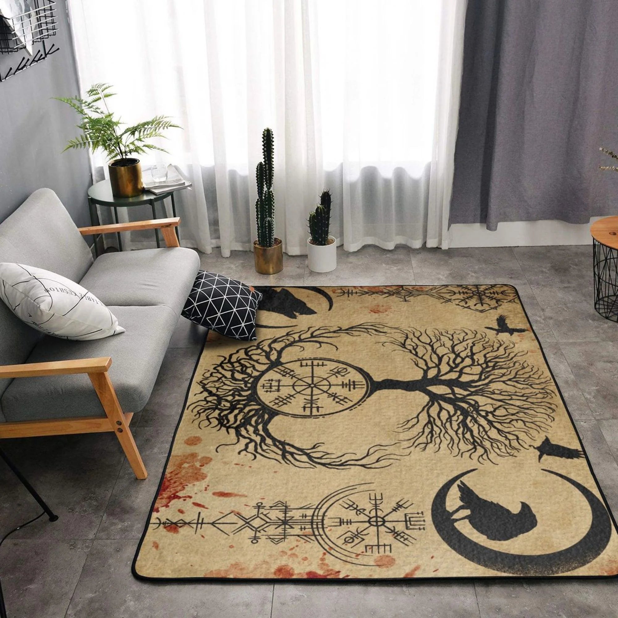 Yellow Non-Slip Machine Washable Area Rug, 63x48 inches I185172