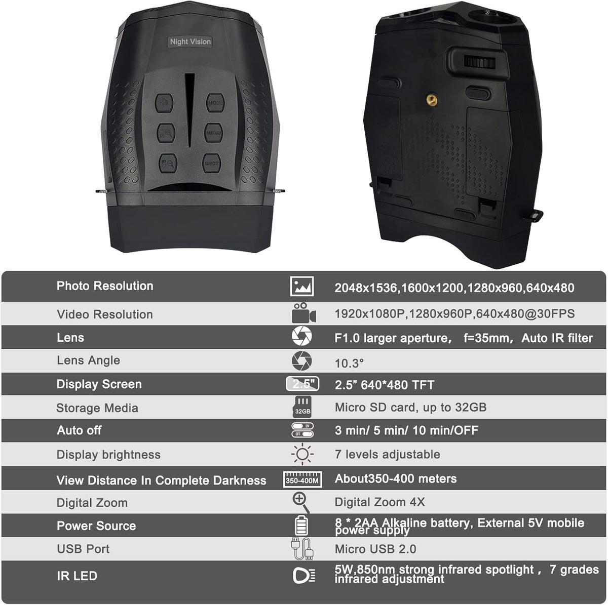 Night Vision Binoculars with Infrared Camera Z68525