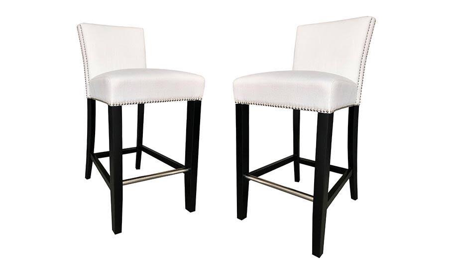 White Linen Bar Stool M29256
