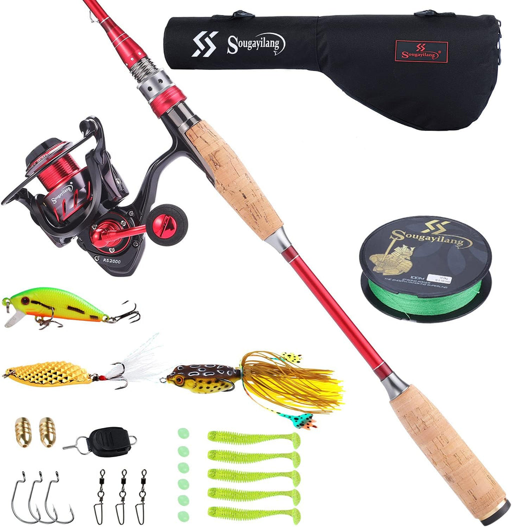 Lightweight Baitcaster Combo Fishing Rod and Reel, 4 Pieces, Pack of 2 W144