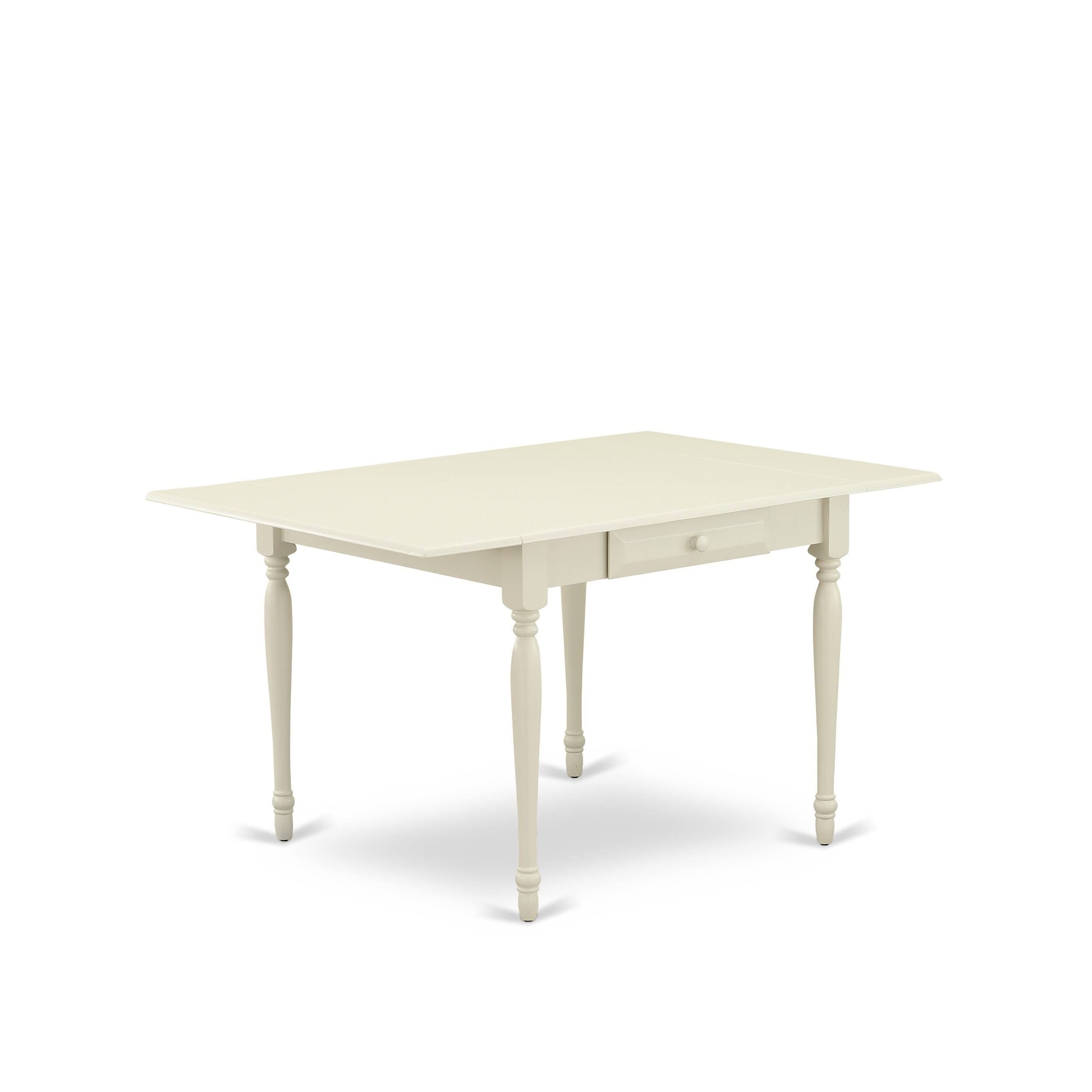 5-Piece Wood Dining Set with Linen White S62444