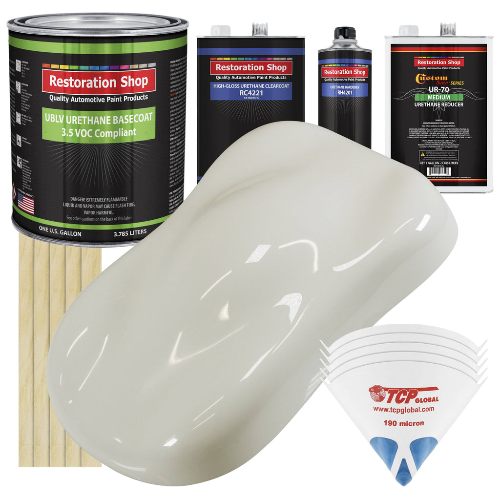 Ermine White Gallon Low VOC Urethane Basecoat Clearcoat Car Auto Paint Kit A17737