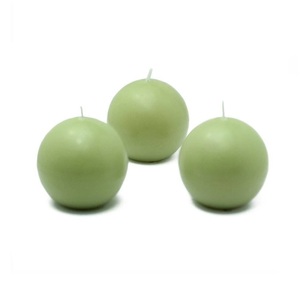 96 Pcs Sage Green Ball Candles L135