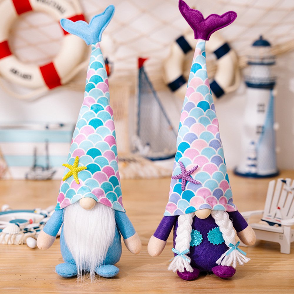 Mermaid Tail Gnome Doll Plush Handmade Christmas Decoration Z6525