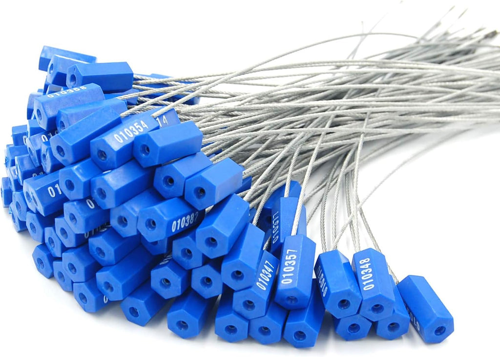 24 Steel Wire Cable Seals Tamper Resistant Security Tags Numbered Lock Strip Self-Locking Length 60 cm Pack of 100pcs Yellow D194
