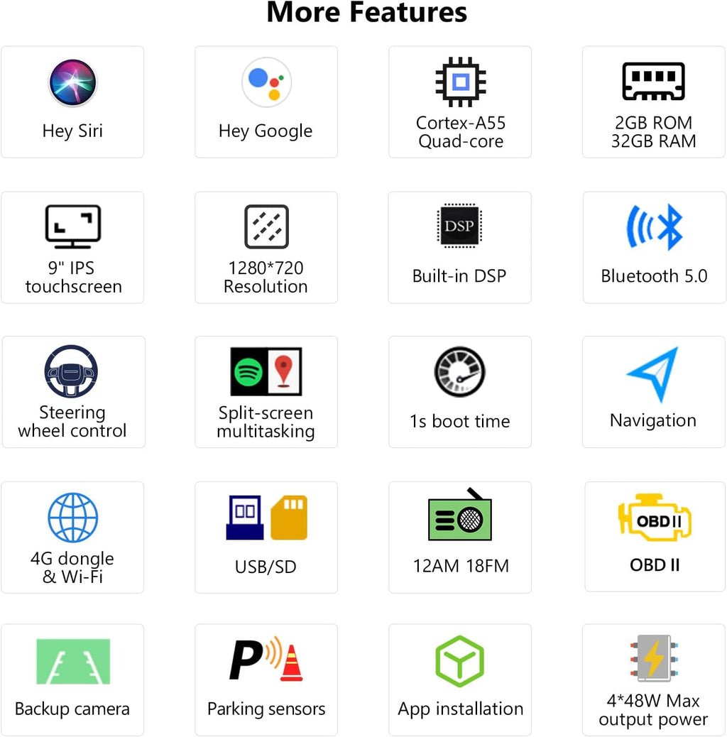 9 Inch Car Stereo Receiver with CarPlay and Android Auto F54623
