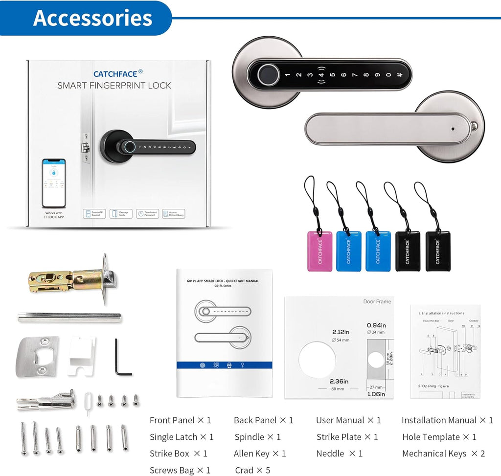 Smart Lock with WiFi App Fingerprint Door Lock J965450