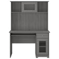Small Computer Desk with Hutch and Keyboard Tray, 48W, Gray Y974