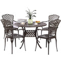 5-Piece Cast Aluminum Patio Dining Set with 4 Chairs F996362
