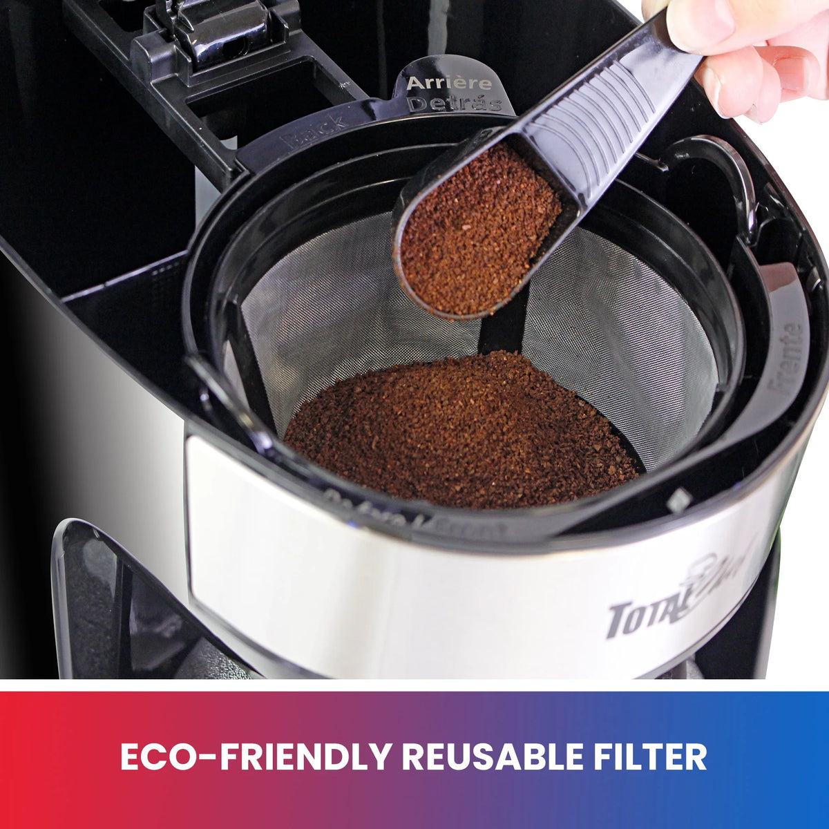 12-Cup 1.8 L Programmable Coffee Maker with Filter Black and Silver V86422