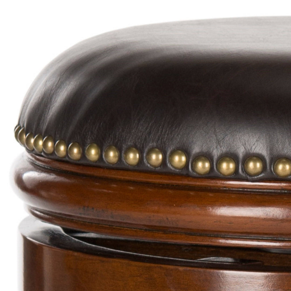 Walnut Brown Swivel Bar Stool Q947455