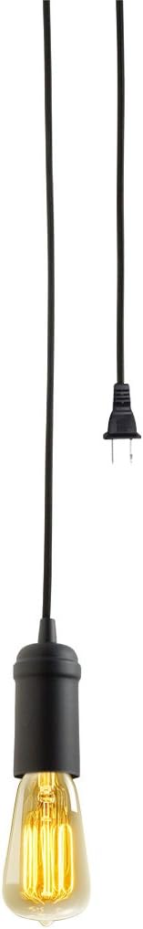 Matte Brass Gold Fabric Cord Plug-in Pendant Lighting A829