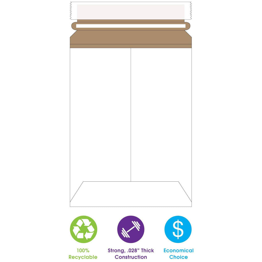 White Self-Seal Flat Mailers 100/Case Q8826