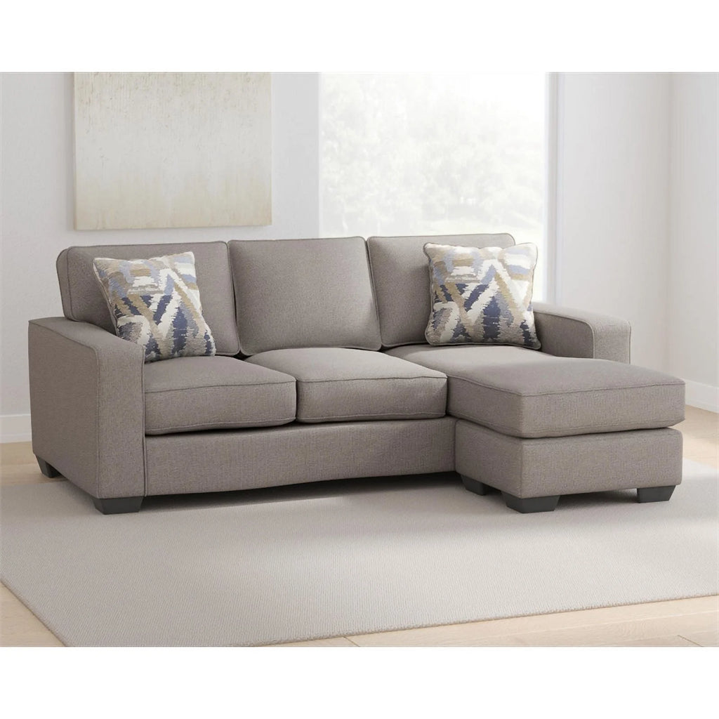 Modern Fabric & Wood Sofa Chaise in Stone Light Gray L6649