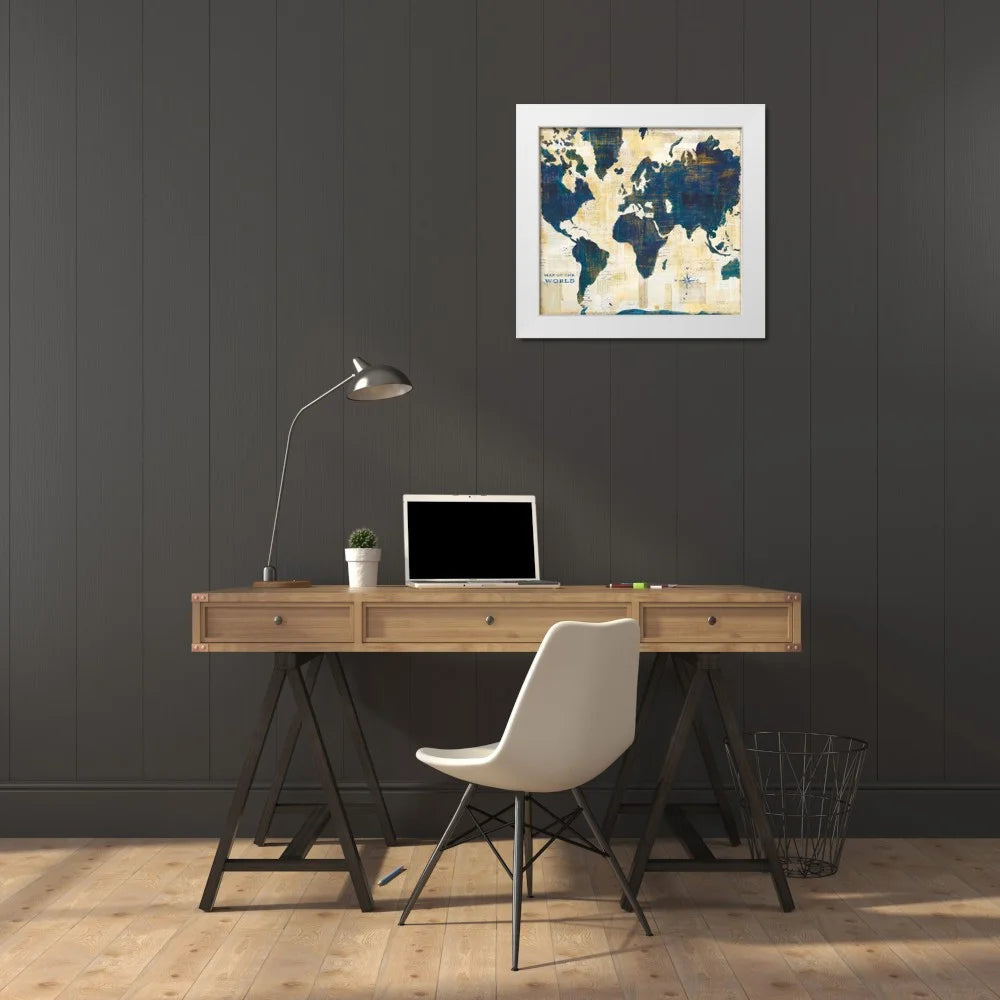 21x20 White Modern Wood Framed Museum Art Print X482