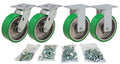 5x2 Polyurethane on Aluminum Caster Set with Mounting Hardware V12169