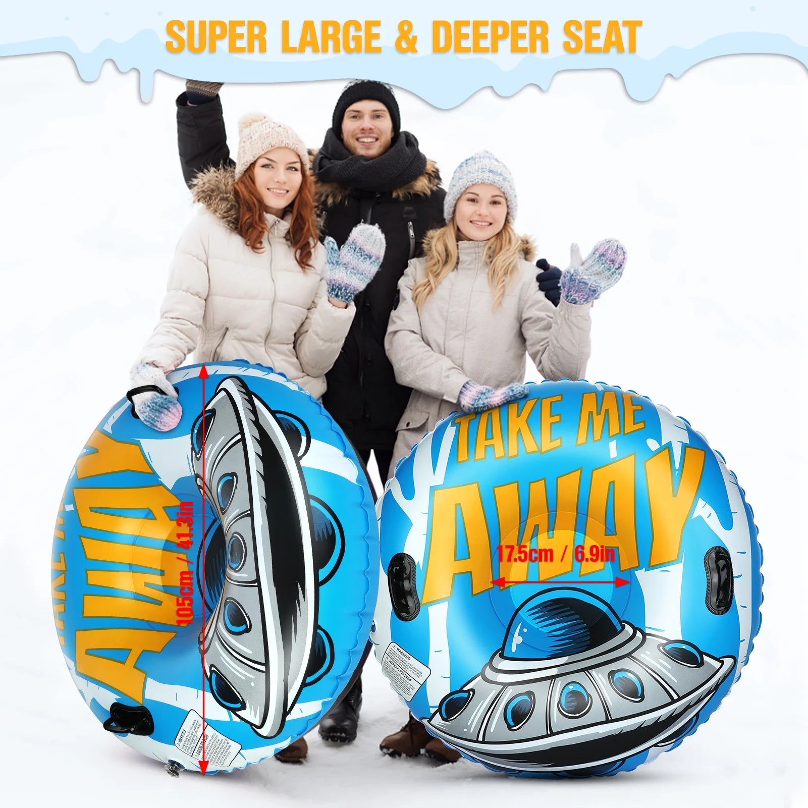 Inflatable Pvc Snow Tube Sled W9580