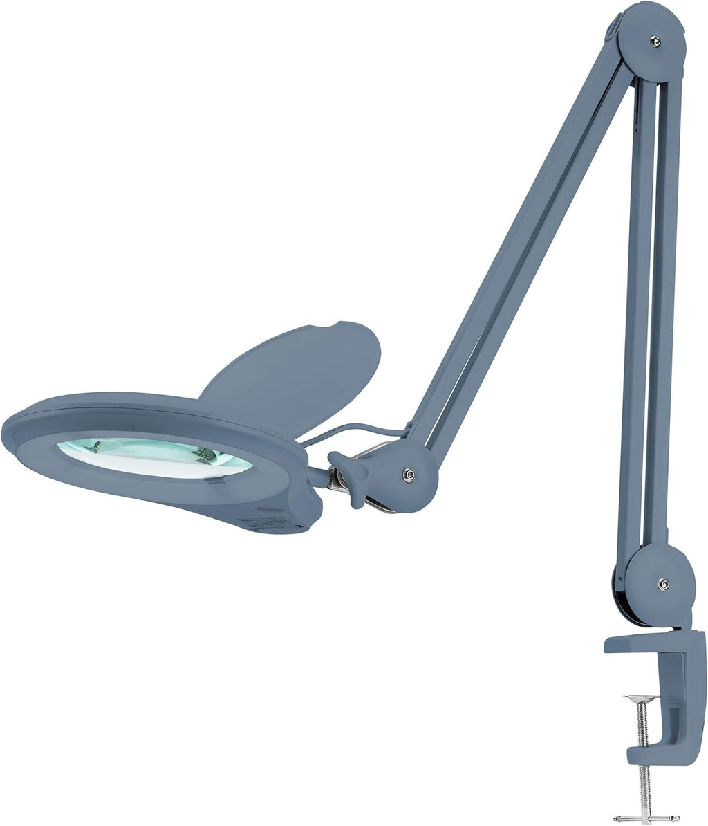 Magnifying Lamp with Clamp, 5 Diopter, Dimmable, Silver O331