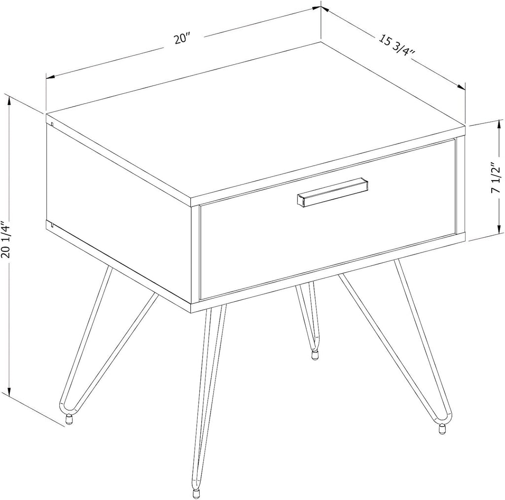 Pure White Scandinavian Nightstand V2683