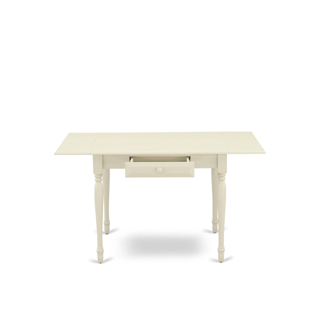 5-Piece Wood Dining Set with Linen White S62444