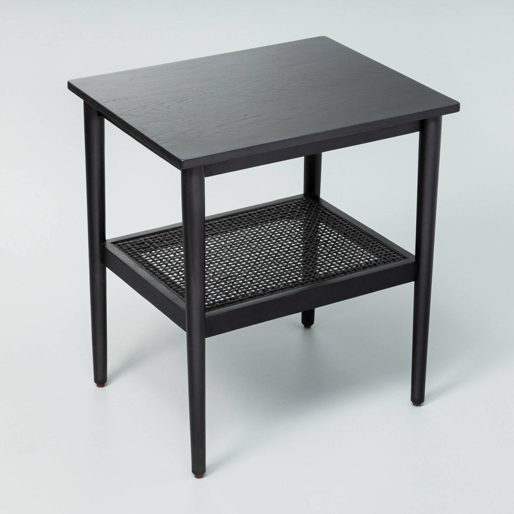 Black Wood & Cane Accent Table K234511
